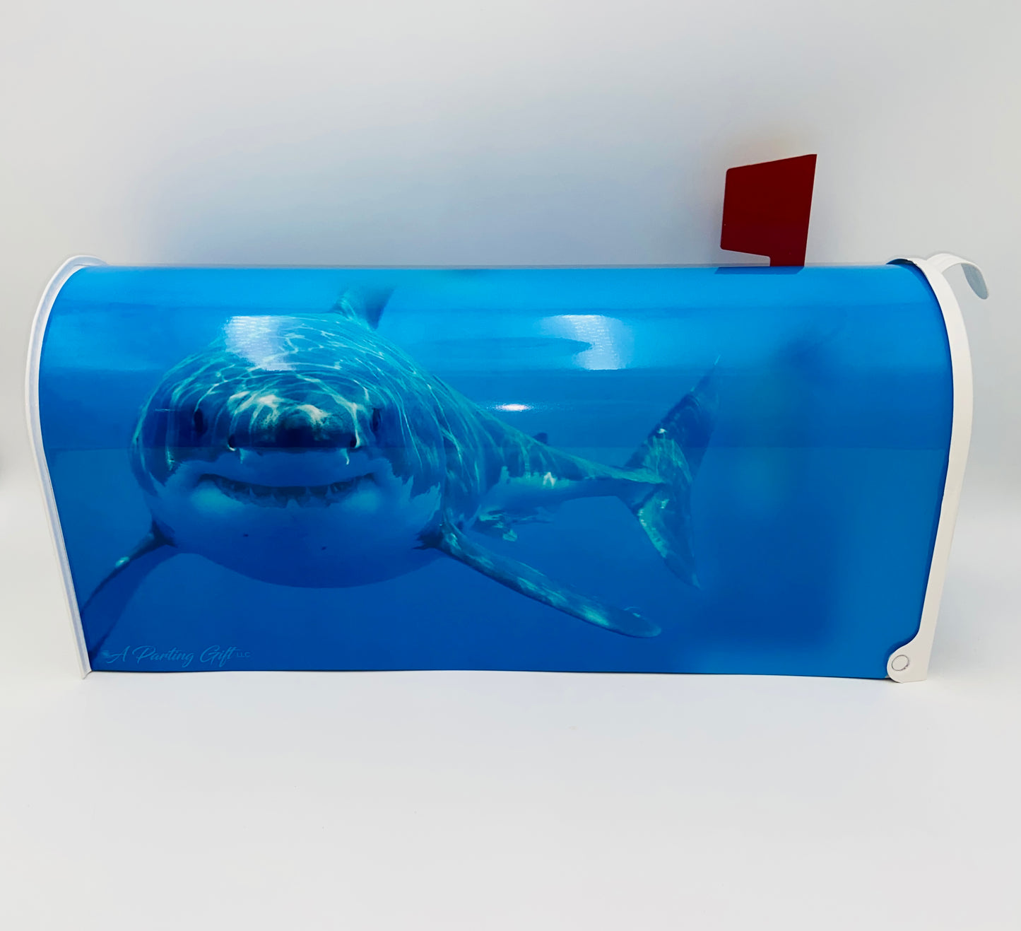 Great White Shark Custom Mailbox Gift for Dad. Personalized for Mom