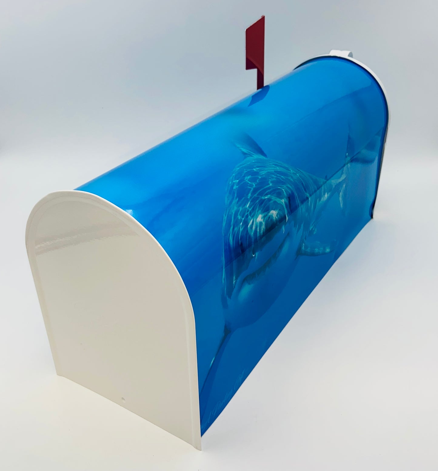 Great White Shark Custom Mailbox Gift for Dad. Personalized for Mom