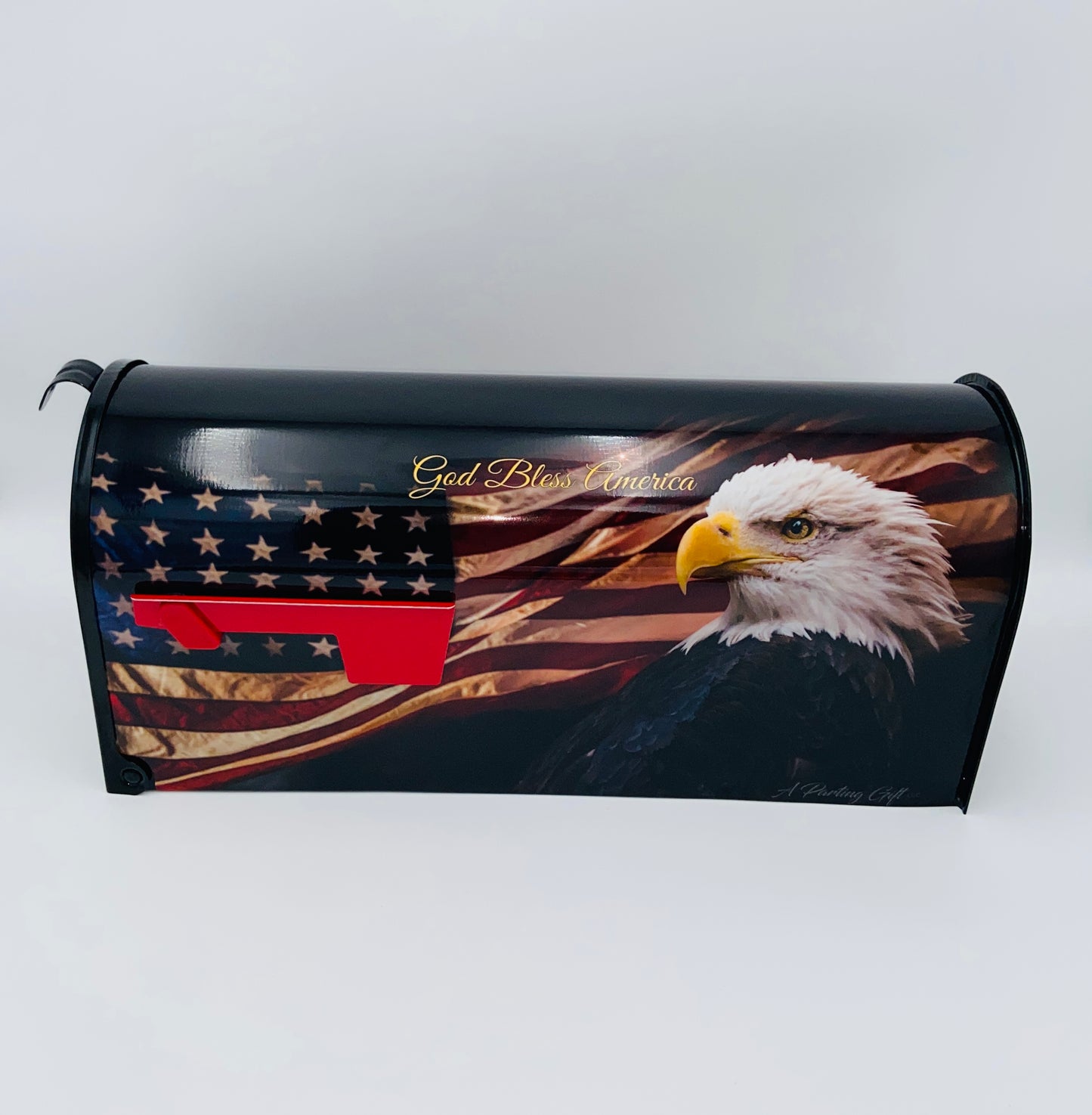 Patriotic Custom mailbox with bald eagle and American Flag