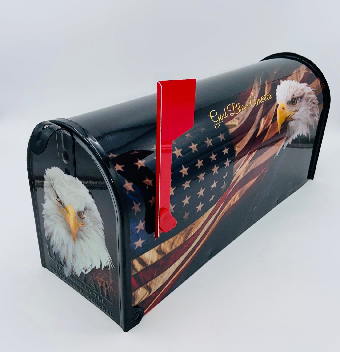 Patriotic Custom mailbox with bald eagle and American Flag