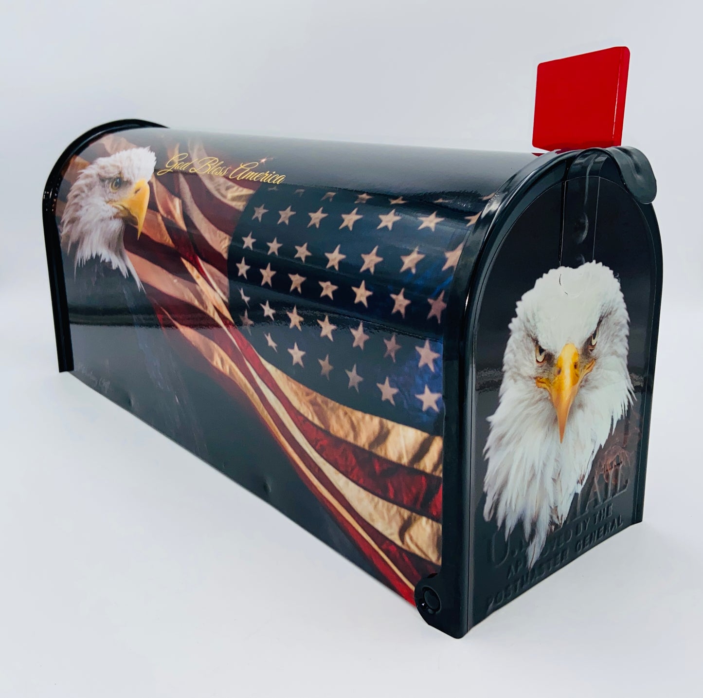 Patriotic Custom mailbox with bald eagle and American Flag