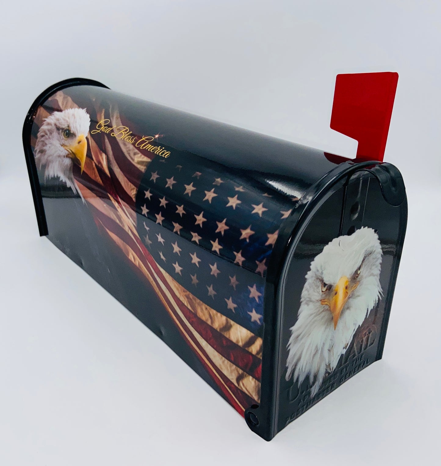 Patriotic Custom mailbox with bald eagle and American Flag