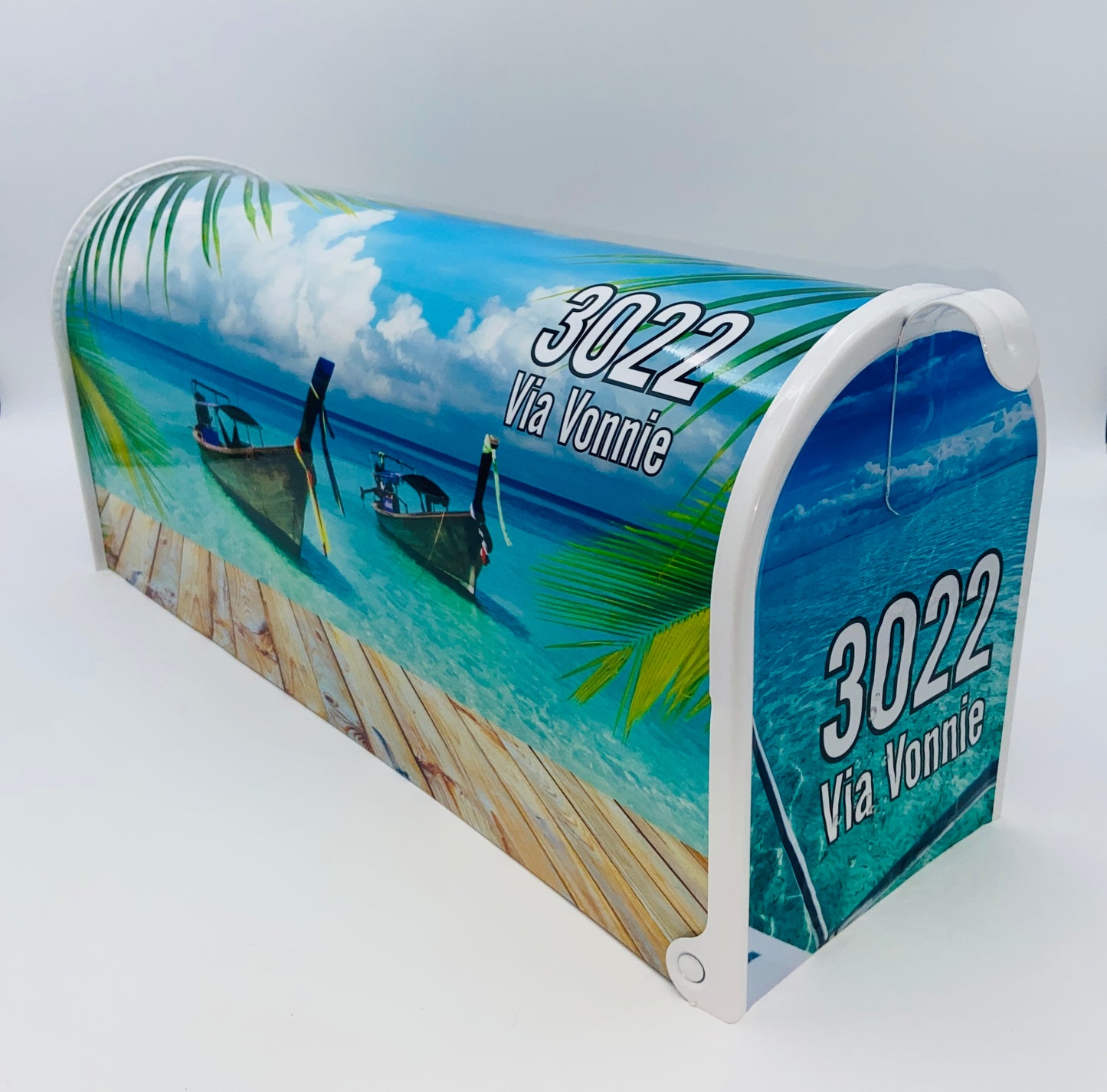 Tropical custom mailbox, Beach house gift
