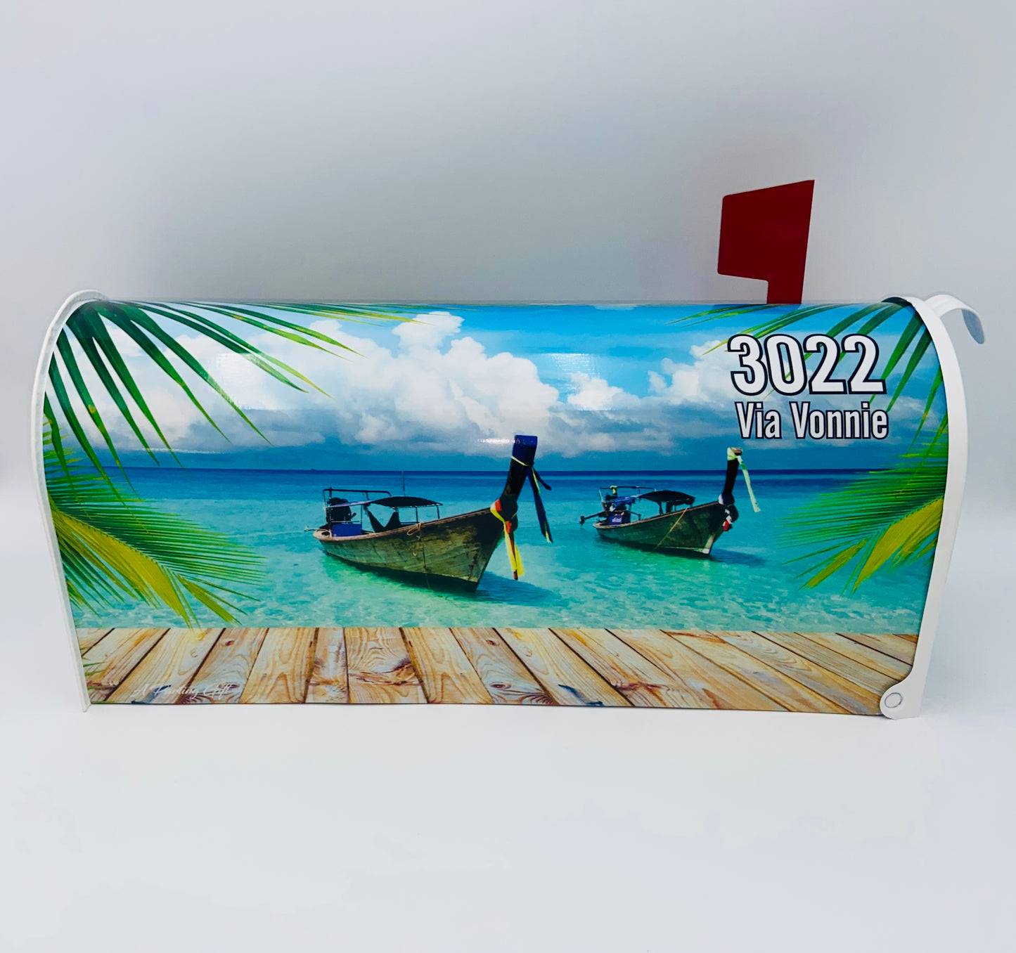 Tropical custom mailbox, Beach house gift