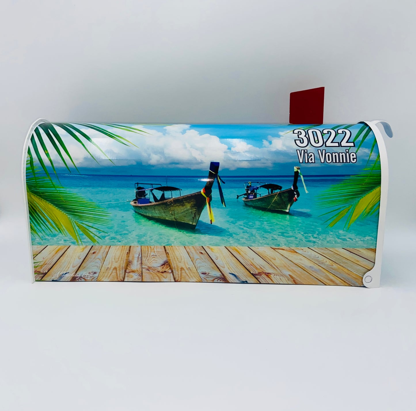Tropical custom mailbox, Beach house gift