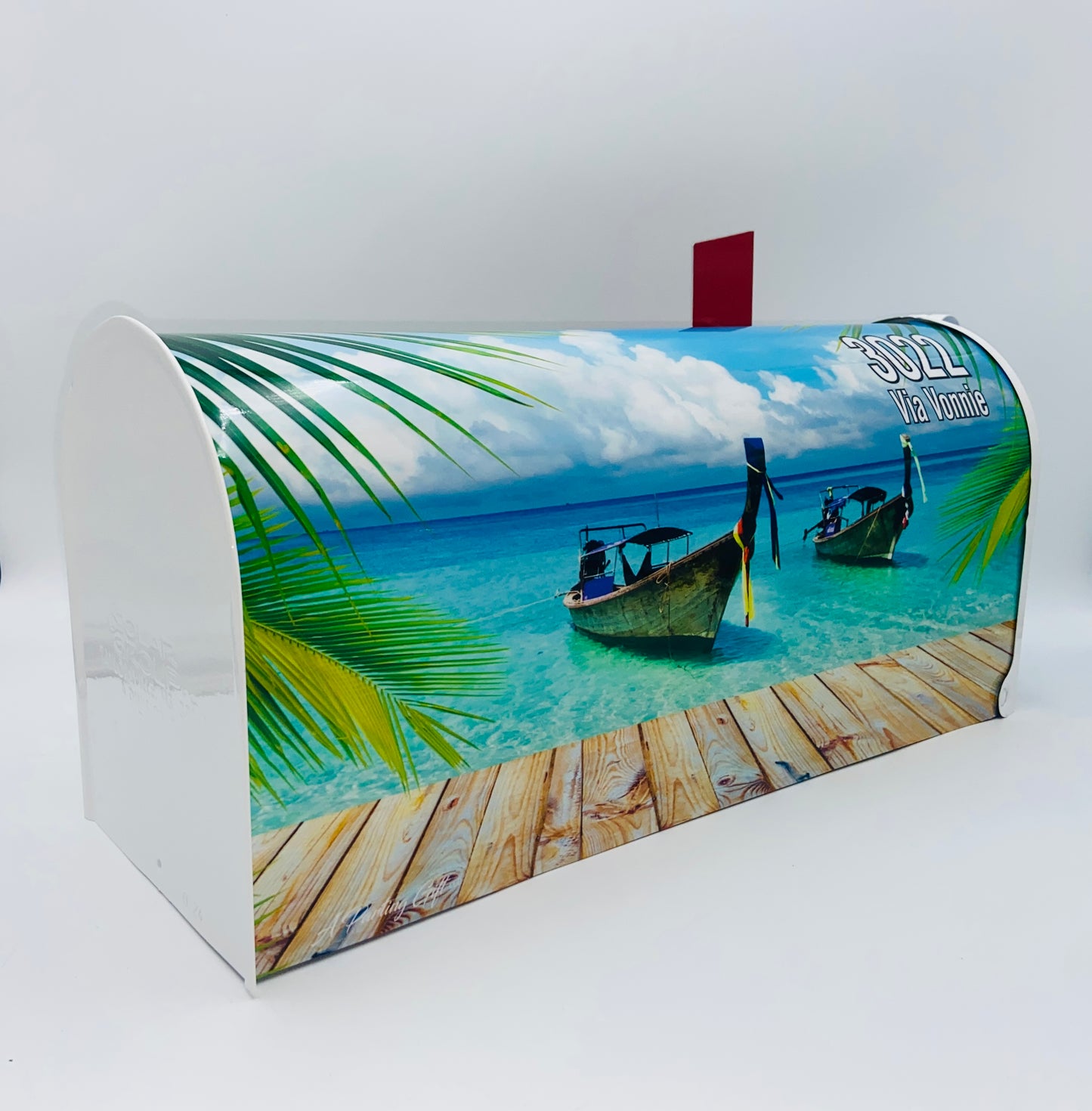 Tropical custom mailbox, Beach house gift