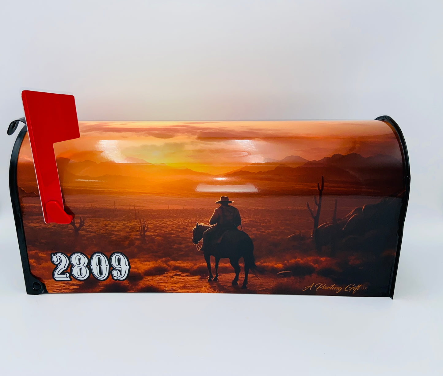 Wild west custom farm mailbox, gift for dad, gift for mom