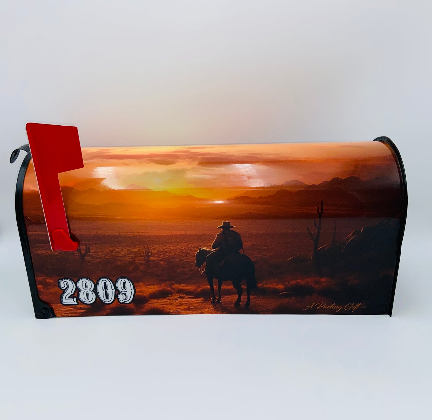 Wild west custom farm mailbox, gift for dad, gift for mom