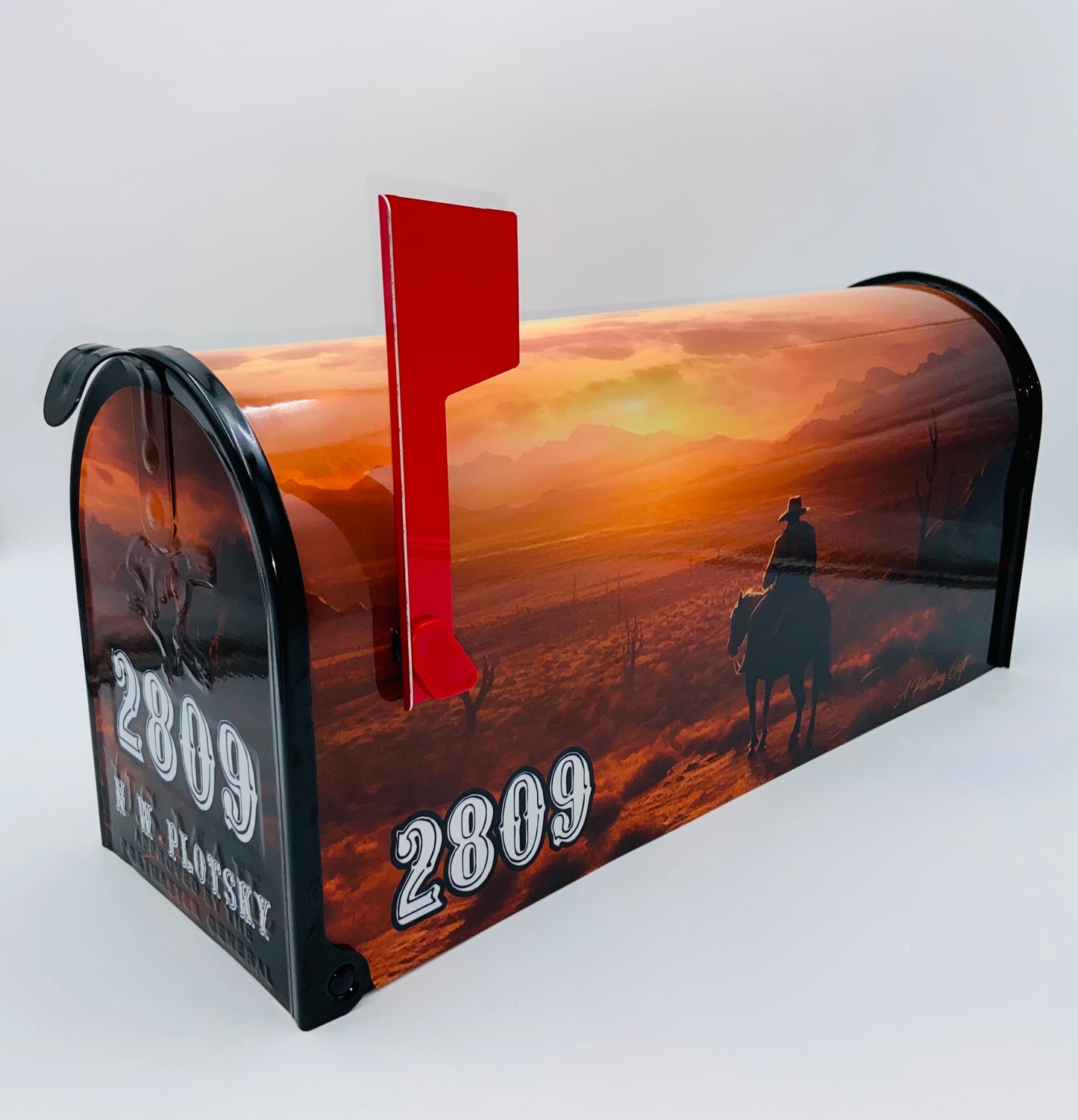 Wild west custom farm mailbox, gift for dad, gift for mom