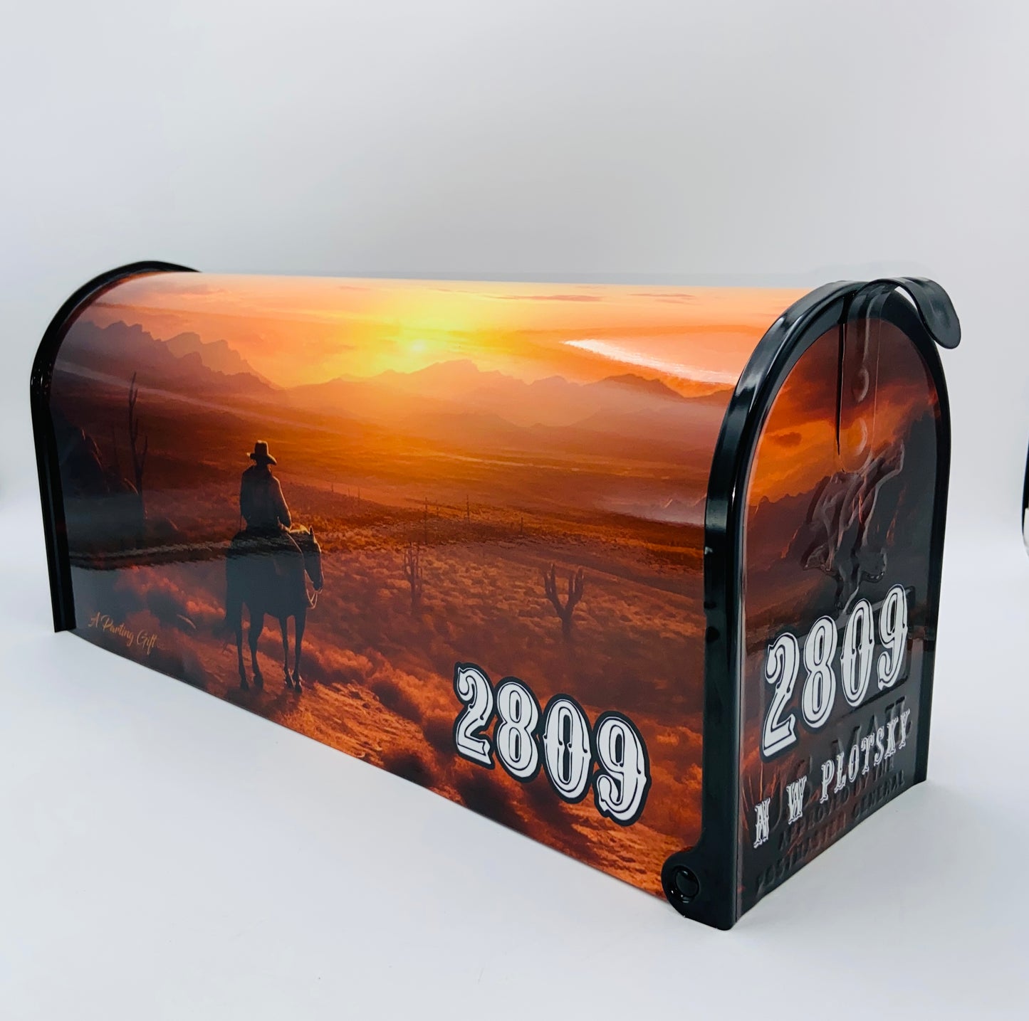 Wild west custom farm mailbox, gift for dad, gift for mom