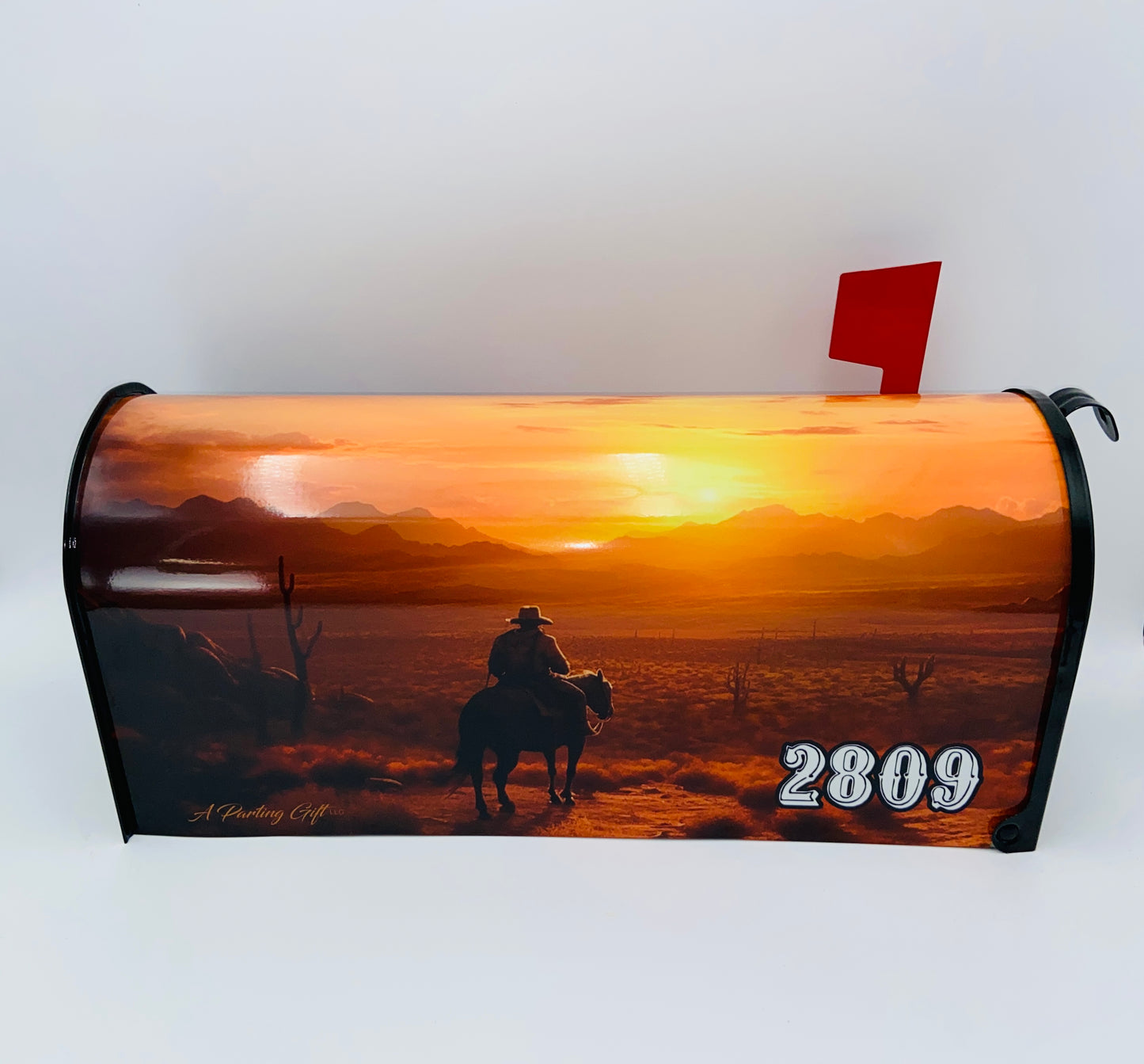 Wild west custom farm mailbox, gift for dad, gift for mom