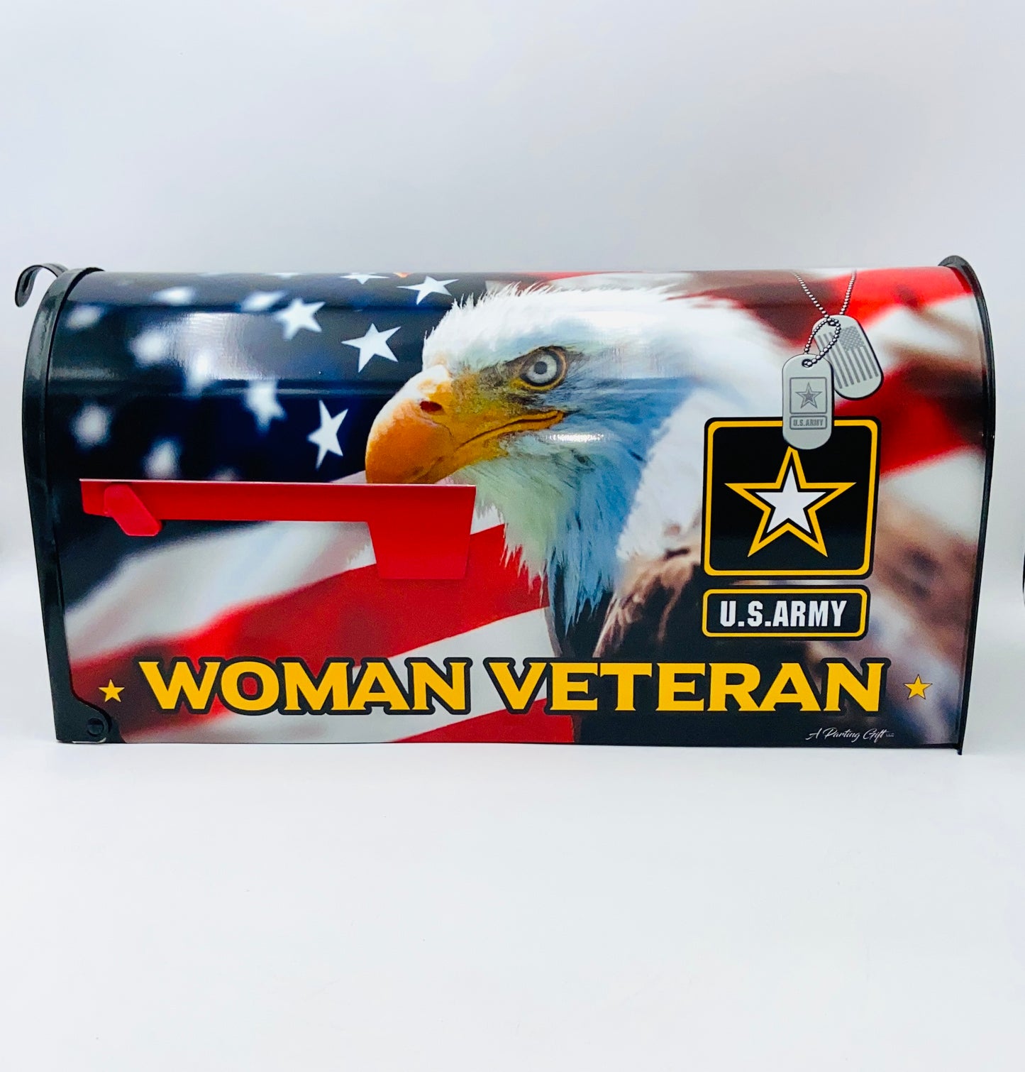 Woman Veteran Custom Mailbox Patriotic Gift for Mom