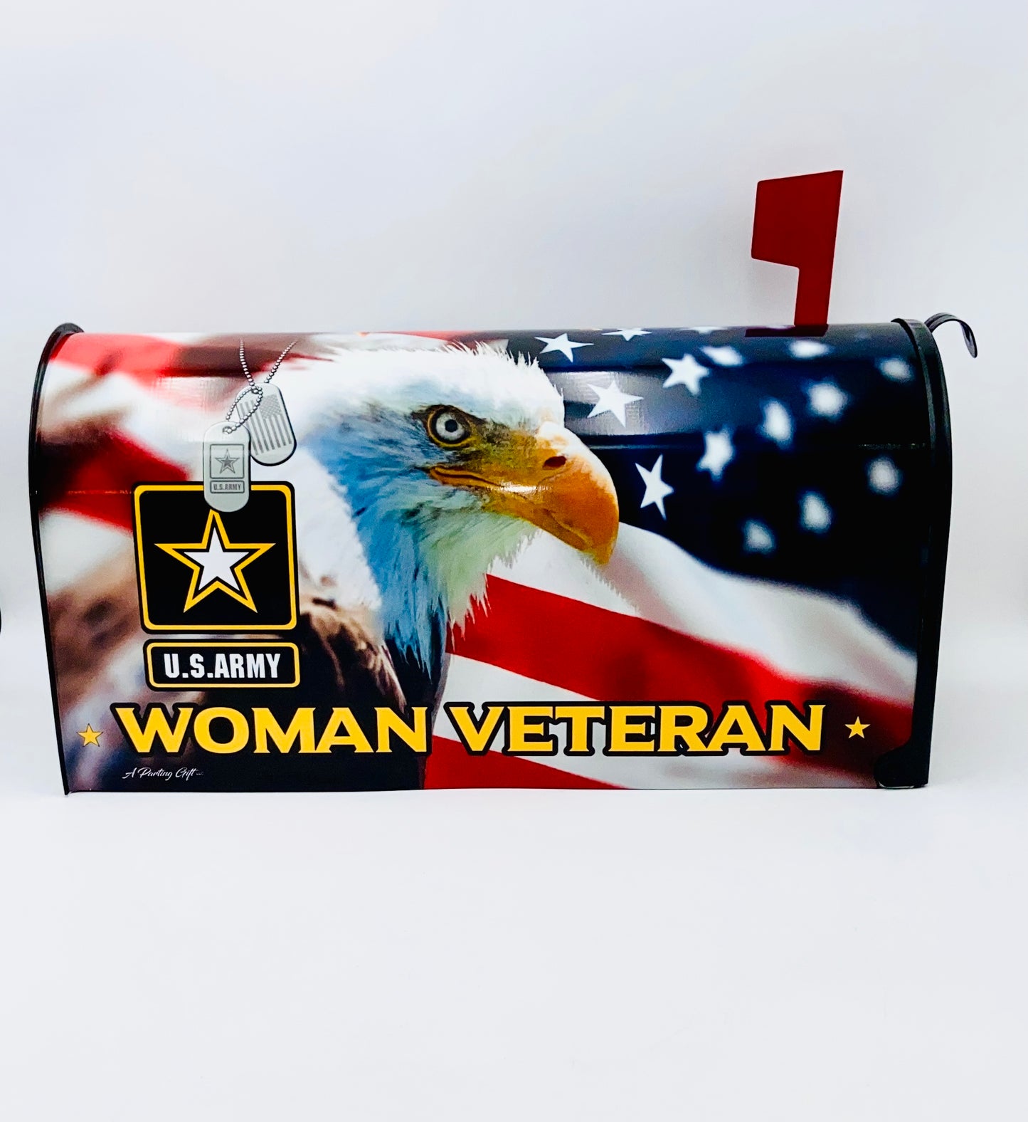 Woman Veteran Custom Mailbox Patriotic Gift for Mom