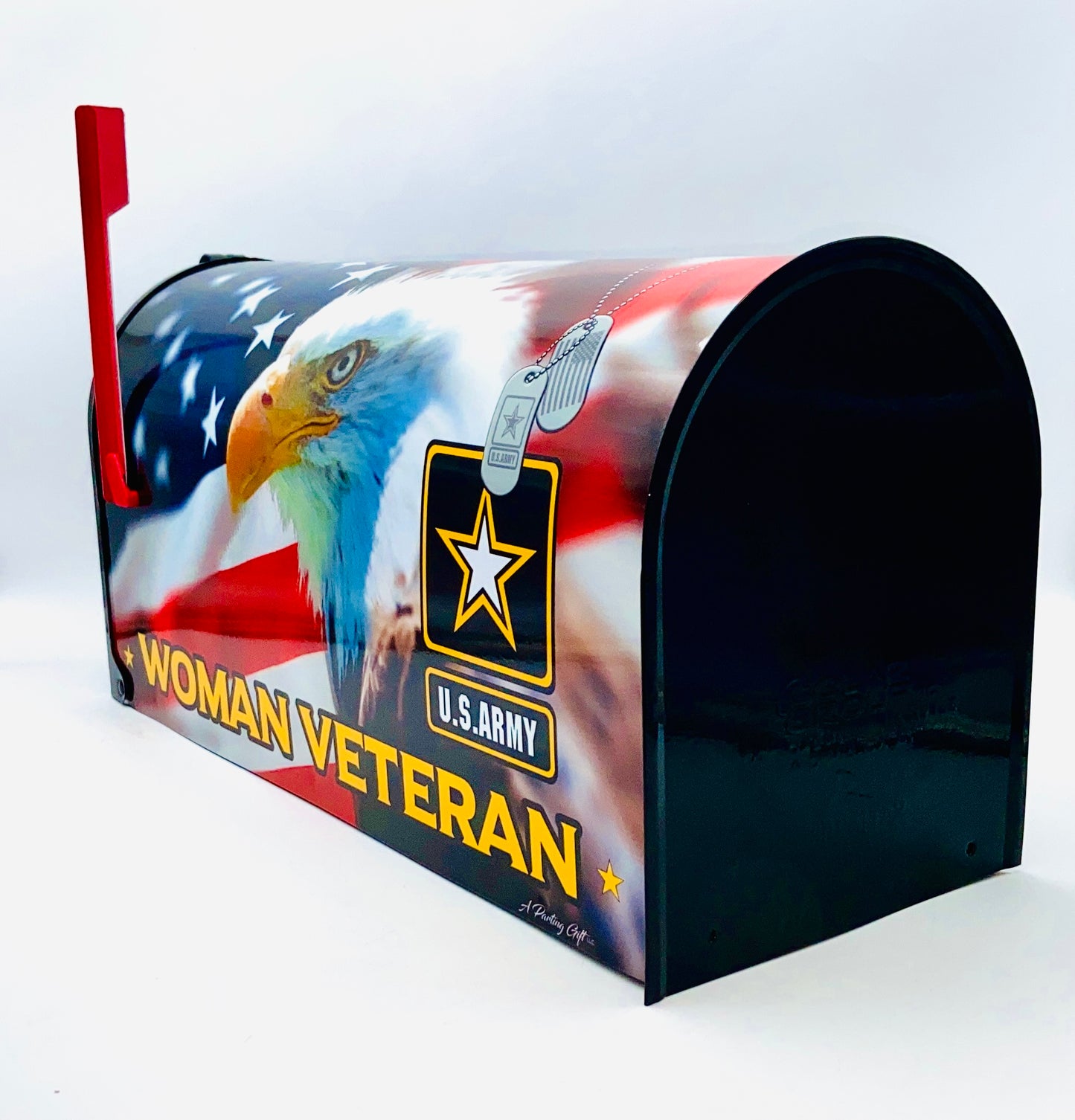 Woman Veteran Custom Mailbox Patriotic Gift for Mom