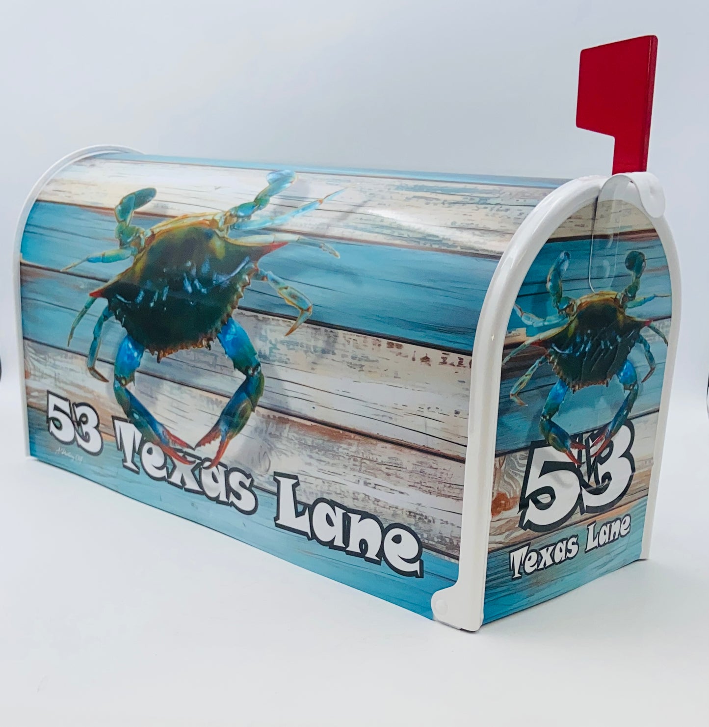 Blue Crab Custom Mailbox, Beach Decor Gift