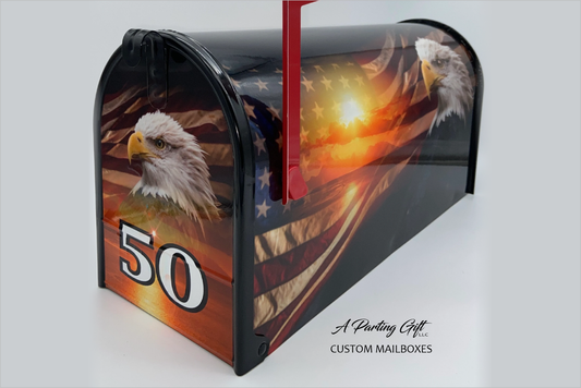 Stars and Stripes Custom Mailbox Independence Day Gift